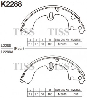 Колодки тормозные барабанные задн. TOYOTA COROLLA 80 83-87 K2288 K2288 MK KASHIYAMA