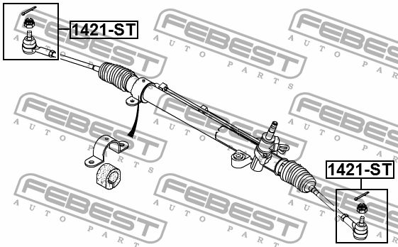 наконечник рулевой!\ Ssang Yong Rodius 05> 1421-ST FEBEST