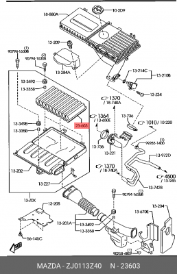 ФИЛЬТР ВОЗДУШНЫЙ ZJ0113Z40 ZJ01-13-Z40 MAZDA