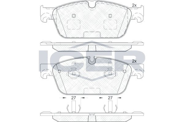 182105 колодки дисковые передние!\ MB GL X166 3.0-4.5/2.2CDI 12> 182105 ICER