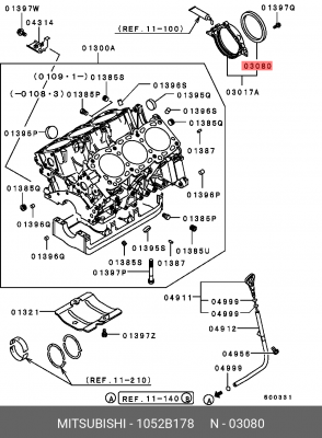 САЛЬНИК КОЛЕНВАЛА ЗАДНИЙ 1052B178 1052B178 MITSUBISHI