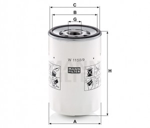 Фильтр масляный W1150/9 W11509 MANN FILTER