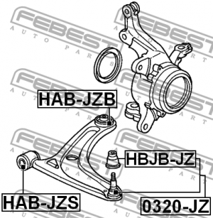 Сайлентблок передний переднего рычага HAB-JZS FEBEST