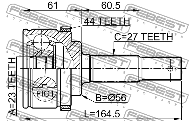 ШРУС наружный к-кт!\ Nissan Primera 1.6-1.8i 02> 0210-P12QG18A44 FEBEST