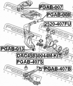 Сайлентблок передн верхн рычага CITROEN C5 2008- PGAB-007 PGAB-007 FEBEST