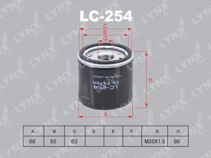 фильтр масляный!\ Renault Clio/Kangoo/Twingo/Modus, Nissan Kubistar 1.2 03> LC-254 LYNXAUTO