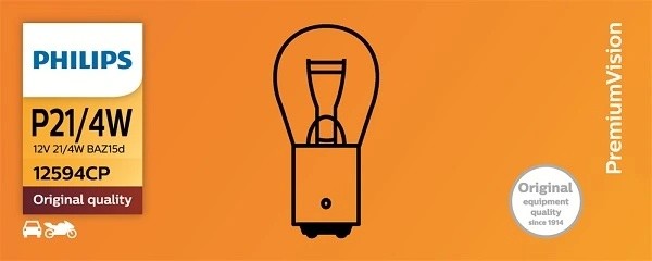 Лампа 12V P21/4W BAZ15d PHILIPS 12594CP PHILIPS