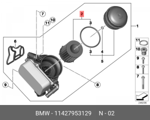 Фильтр масляный BMW 11 42 7 953 129 11 42 7 953 129 BMW