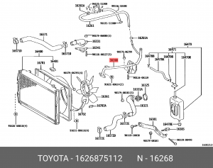 ТРУБКА 16268-75112 16268-75112 TOYOTA