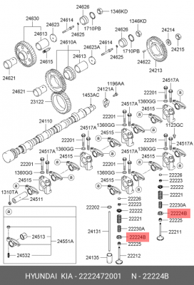Колпачок HYUNDAI HD170 дв.D6AB маслоотражательный (12х17х10/15) OE 2222472001 HYUNDAI KIA
