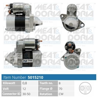 Стартер NISSAN Almera (01-05),Primera (02-07) MEAT&DORIA 5015210 MEAT DORIA