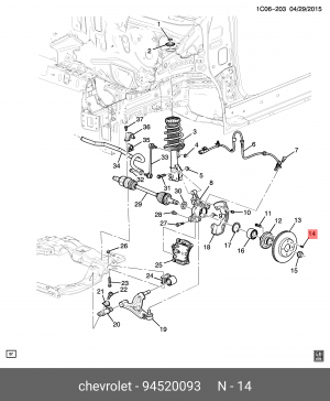 AUDI/SEAT/VW М6*15 ПОД КРЕСТОВ.ОТВ. 94520093 GENERAL MOTORS