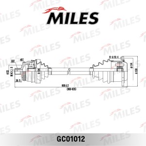 Привод в сборе левый AUDI A4/VW PASSAT 1.8T-2.3 95-05 (ABS) (GKN 301220) GC01012 GC01012 MILES