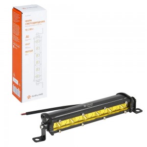 Фара светодиодная (балка) однорядная 6LED, желтый направленный свет, 9Вт, 186x30 ALED161 AIRLINE