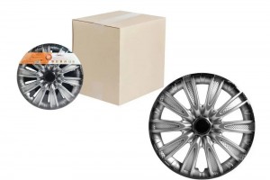 Колпаки колесные декоративные R14 серебро/черный "AIRLINE" Торнадо + (2 шт.) AWCC-14-07 AIRLINE