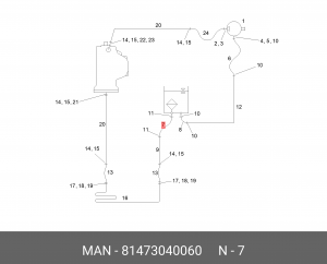 Формовочный шланг 15X15-MAN333-N1 81473040060 MAN