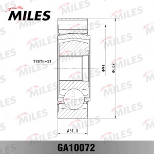 ШРУС внутренний VW TRANSPORTER IV 1.8-2.5 90-03 (GKN 302305) GA10072 GA10072 MILES