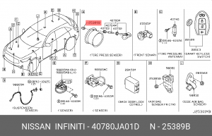 гайка 40780-JA01D 40780-JA01D NISSAN