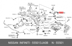 555013JA0B рычаг подвески RA UPR RH NISSAN Pathfinder 55501-3JA0B NISSAN