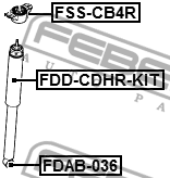 Сайлентблок задн амортизатора FORD FOCUS 2011- FDAB-036 FDAB-036 FEBEST