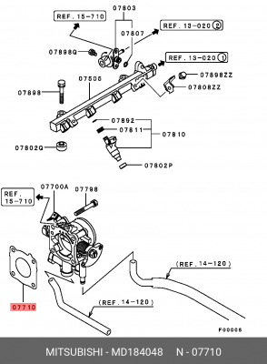 ПРОКЛАДКА КОРПУСА ДРОССЕЛЬНОЙ ЗАСЛОНКИ MD184048 MD184048 MITSUBISHI