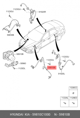 Датчик АБС HYUNDAI Sonata (14-) колеса переднего левого OE 59810C1000 HYUNDAI KIA