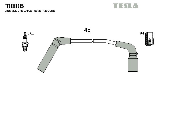 к-кт проводов!\ Daewoo Matiz/Kalos 1.2/1.0i 03> T888B TESLA
