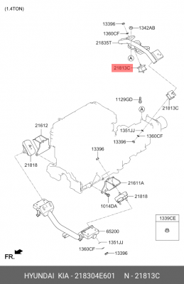 Подушка HYUNDAI HD35 (17-) (D4CB) двигателя задняя OE 218304E601 HYUNDAI KIA