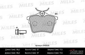 Колодки тормозные задние (Смесь Low-Metallic) CITROEN C5 08-/PEUGEOT 407 04-/607 E410526 MILES