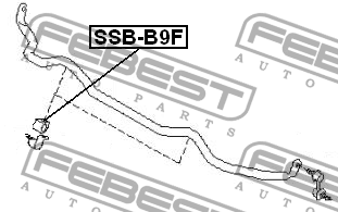 Втулка стабилизатора передняя SUBARU TRIBECA W10 2004-2014 SSB-B9F SSB-B9F FEBEST