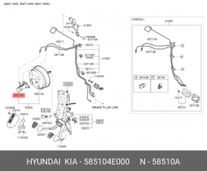 Цилиндр тормозной главный KIA Bongo 3 (06-) OE 585104E000 HYUNDAI KIA