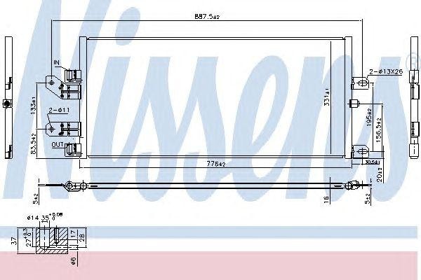 радиатор кондиционера! в сборе 776x331x16\ SCANIA P-series 04> 940486 NISSENS