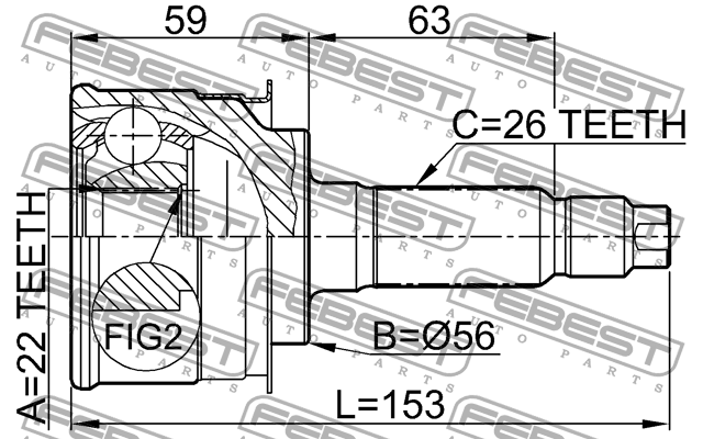 ШРУС наружный к-кт!\ Mazda 323 1.5-1.8i DOHC 89-92 0510-009 FEBEST