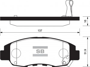 Колодки тормозные дисковые Honda Accord all 90-93/CR-V 2.0i 02 SP1231 SP1231 SANGSIN