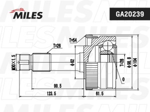 ШРУС наружный MERCEDES BENZ G W461/W463 2.3-3.0 89- (с ABS) (GKN 302461) GA20239 GA20239 MILES
