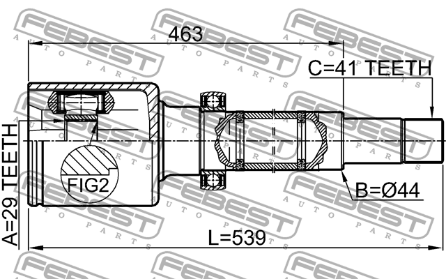ШРУС внутр правый FORD TRANSIT TT9 2006-2013 2111-TT9DRH 2111-TT9DRH FEBEST