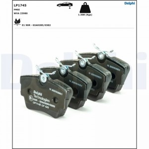 LP1745 колодки дисковые з.\ Renault Trafic, Opel Vivaro 1.9-2.5TDi 01> LP1745 DELPHI