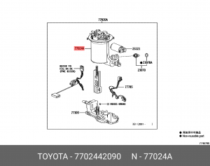 Фильтр топливный 77024-42090 77024-42090 TOYOTA