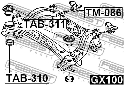 Сайлентблок задней балки TAB-310 FEBEST