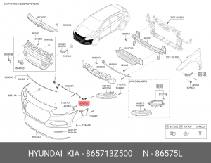 ВОЗДУХОВОД ПЕРЕДНЕГО БАМПЕРА 865713Z500 HYUNDAI KIA