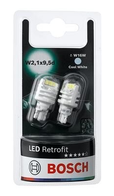 Лампа светодиодная 12V W16W W2.1x9.5d 6000K блистер (2шт.) Retrofit BOSCH 1 987 301 523 BOSCH