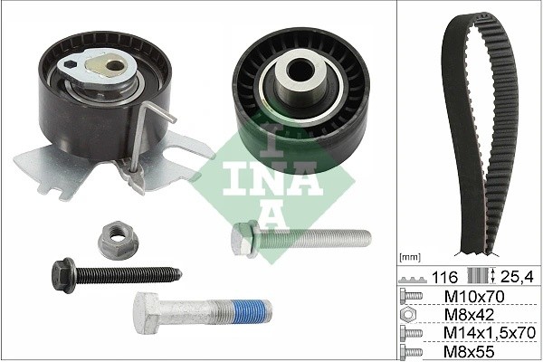 Комплект ГРМ PEUGEOT EXPERT 2.0HDi 09- 530055810 530 0558 10 INA
