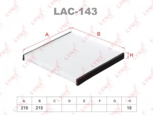 Фильтр салонный подходит для TOYOTA Camry 01-06/Celica 99/Land Cruiser 03/Prius  LAC-143 LYNXAUTO