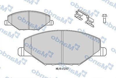 Колодки тормозные дисковые перед MBF015812 MANDO