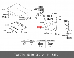 крыло переднее правое!\ Toyota Camry 18> 53801-06210 TOYOTA
