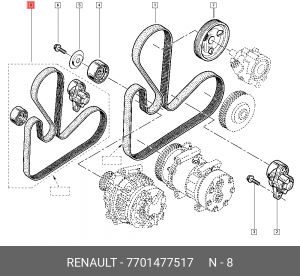 Ремень приводной (комплект) 7701477517 77 01 477 517 RENAULT