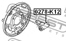 Цилиндр тормозной рабочий 0278-K12 0278-K12 FEBEST