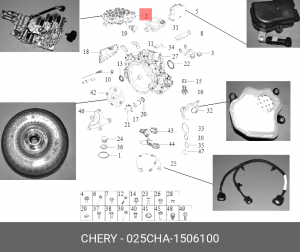 Корпус CHERY Tiggo 4 (18-) гидроблока АКПП с проводкой OE 025CHA-1506100 CHERY