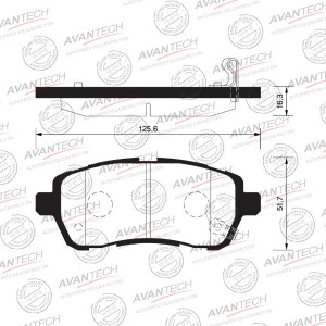 Колодки тормозные дисковые Avantech передние (противоскрипная пластина в компл.) AV737 AVANTECH