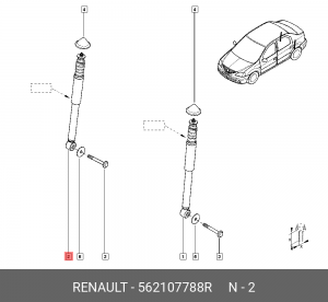 амортизатор задний!\ Renault Logan 1.4/1.6/1.6 16V/1.5CDi 04> 562107788R RENAULT